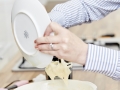 Adding the lemon and orange zest to the Vanilla Sponge Mix.