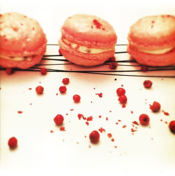 Raspberry and Pink Peppercorn Macarons